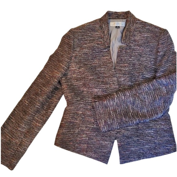 TAHARI ARTHUR S. LEVINE PETITE Blazer Metallic Tweed Mix Colors Women size 12 P - Picture 14 of 14